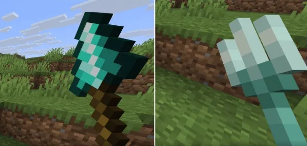 Копьё vs Трезубец в Minecraft: в чём разница двух оружий