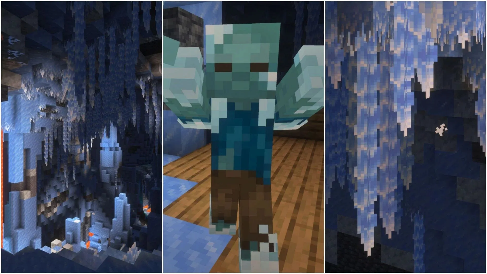 Minecraft получит ледяные пещеры: Frozen Zombie, ледяные кристаллы, сосульки и Ice Balls