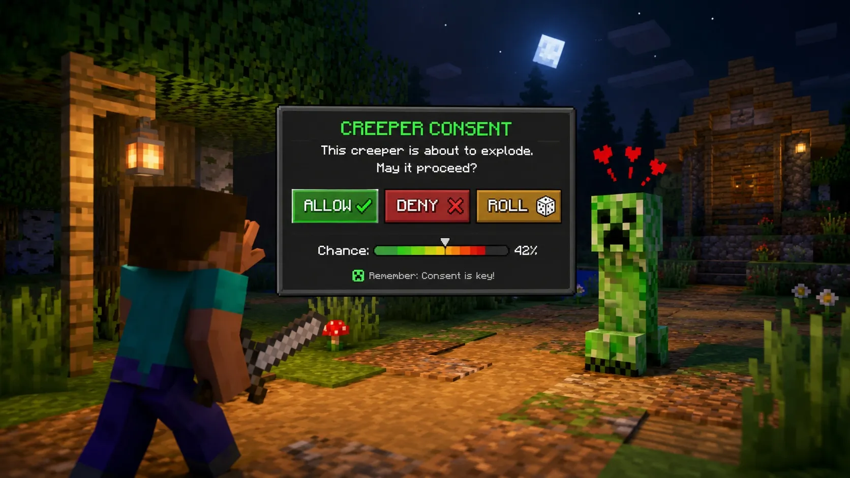 МОД Better Creeper Consent | Лучший крипер для твоего сервера 